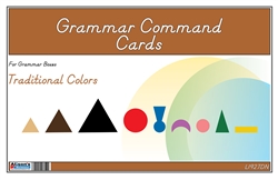 Grammar Command Cards (Traditional Color Scheme, D'Nealian Font)
