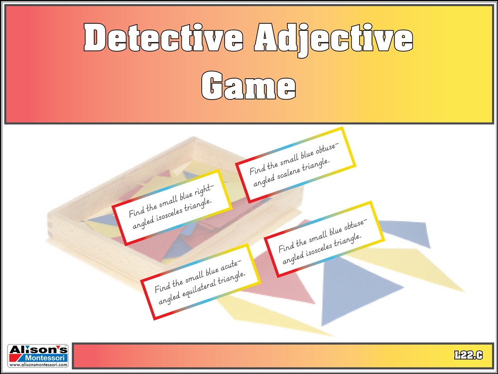 Montessori: Detective Adjective Task Cards