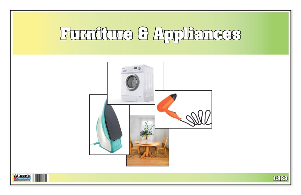 Nouns: Furniture & Appliances(Printed, Laminated & Cut)