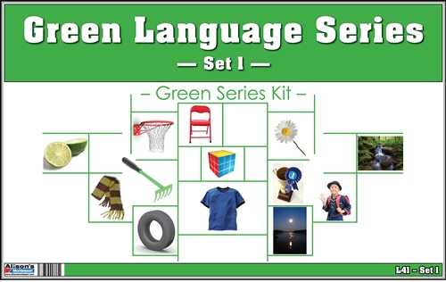 Montessori Green Language Series (Cursive Font)