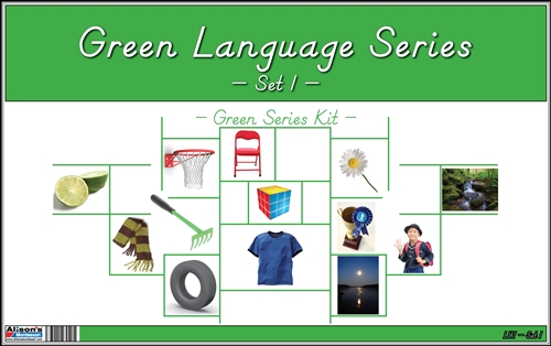 Montessori Green Language Series (D'Nealian Font)