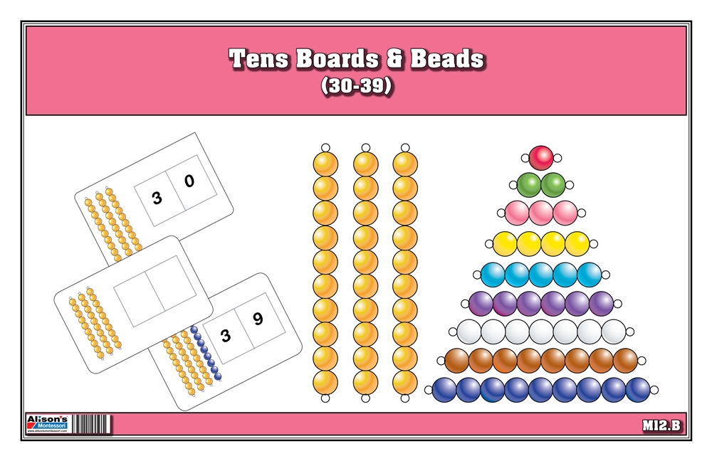 Tens Boards & Beads Activities (30-39) 