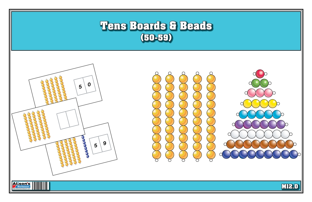  Tens Boards & Beads Activities (50-59)