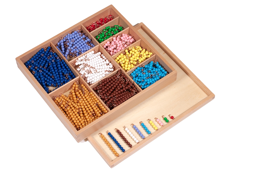 Montessori Materials: Decanomial Bead Box (55 in a box) (7MM)