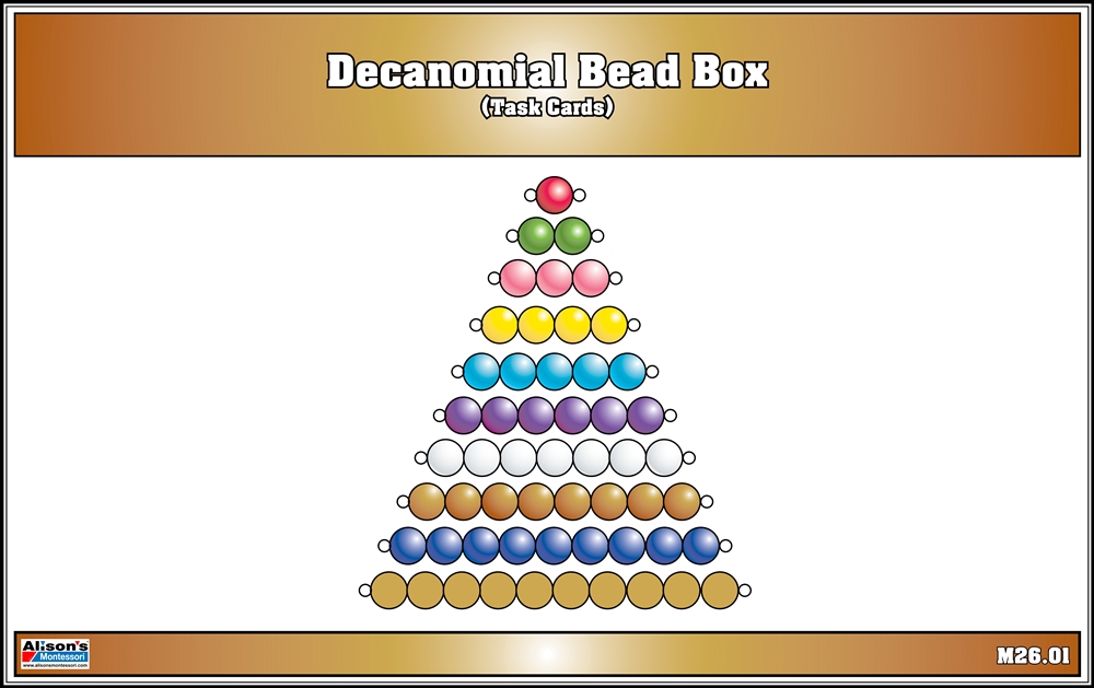 Decanomial Bead Box Task Cards (Printed)