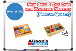 Math Grade 1 Task Cards with Montessori Materials (Premium Quality)