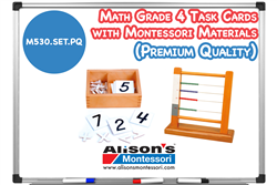 Math Grade 4 Task Cards with Montessori Materials (Premium Quality)