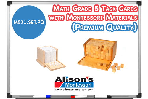 Math Grade 5 Task Cards with Montessori Materials (Premium Quality)
