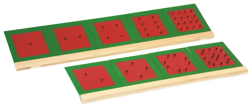 Montessori: Insets for Stands for Metal Fraction Circles (1/1 - 1/10)