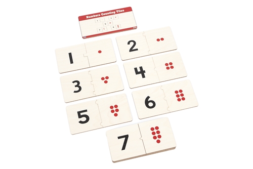 Wooden Numbers Counting Tiles