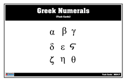 Greek Numerals Task Cards