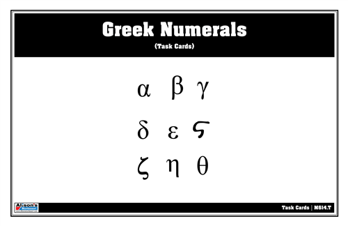 Greek Numerals Task Cards