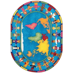 Hands Around The World Oval Rugs