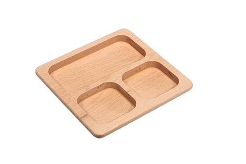 3 Compartment Sorting Tray - Beech Wood