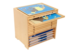 Montessori materials: Puzzle Maps Cabinet Solid Wood (Premium Quality)