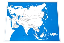 Montessori: Labeled Control Chart for Map of Asia (Premium Quality)