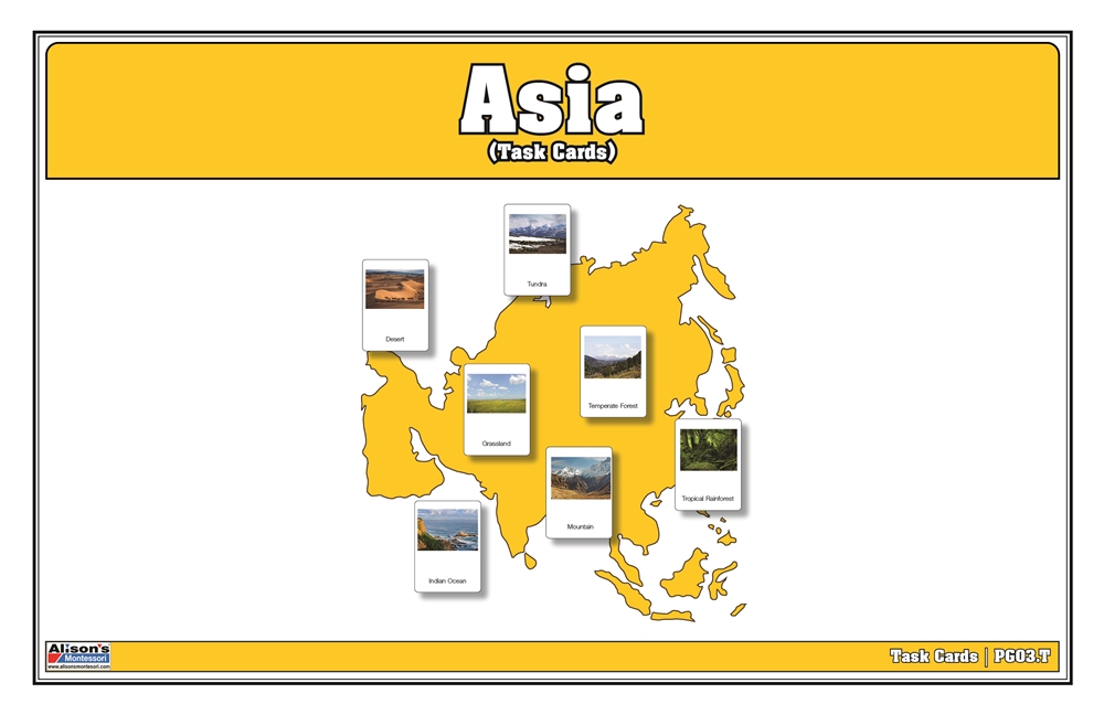 Biomes of Asia Puzzle Map Task Cards 