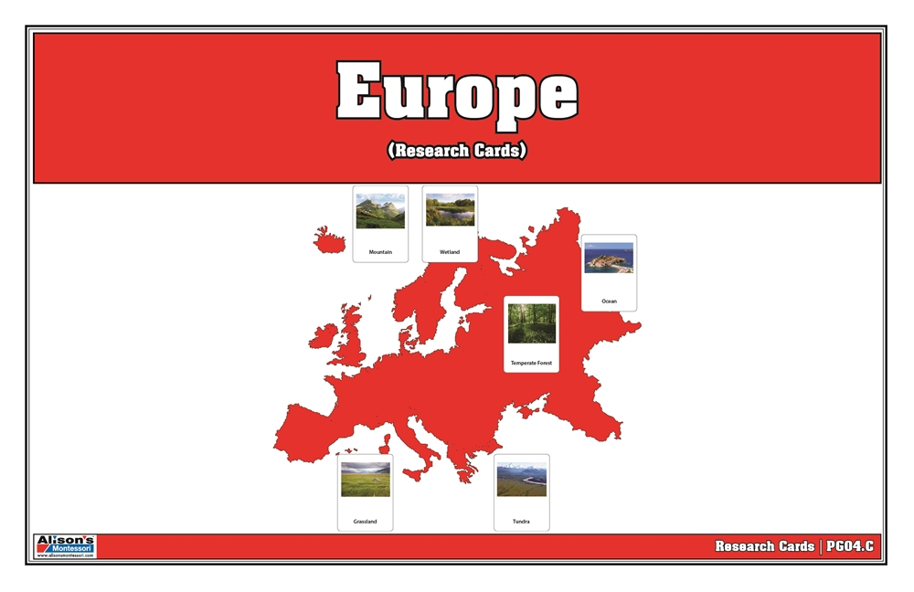 Biomes of Europe Puzzle Map Research Cards 