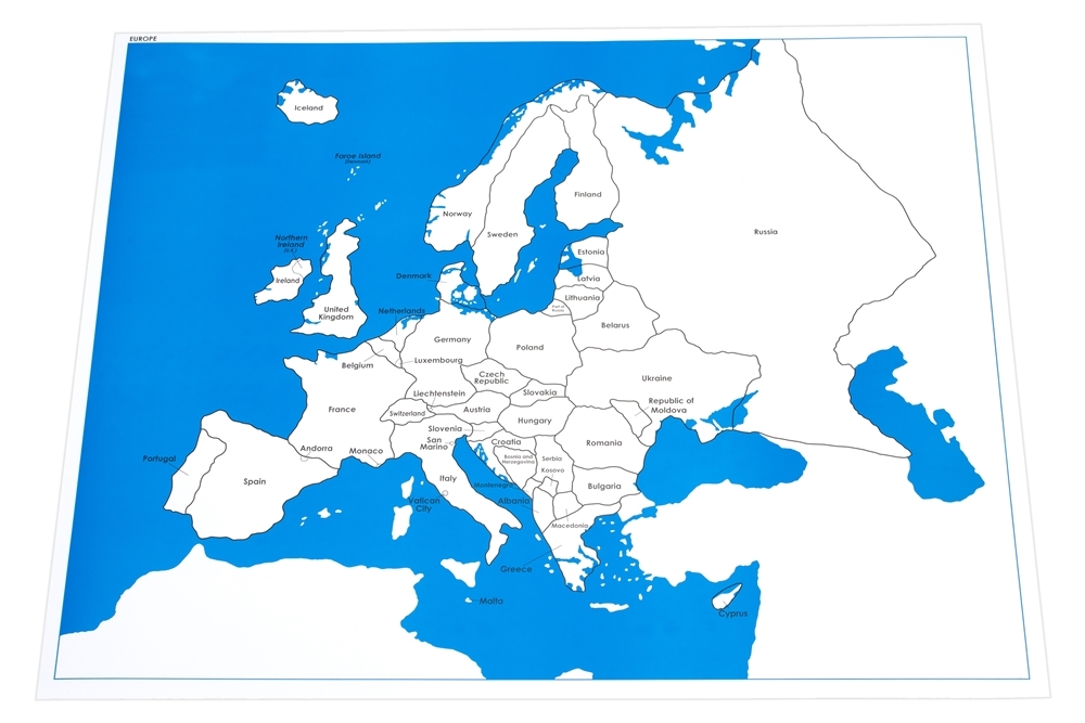 Montessori Materials: Puzzle Map of Europe – Labeled & Unlabeled ...