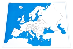 Montessori: Labeled Control Chart for Map of Europe (Premium Quality)