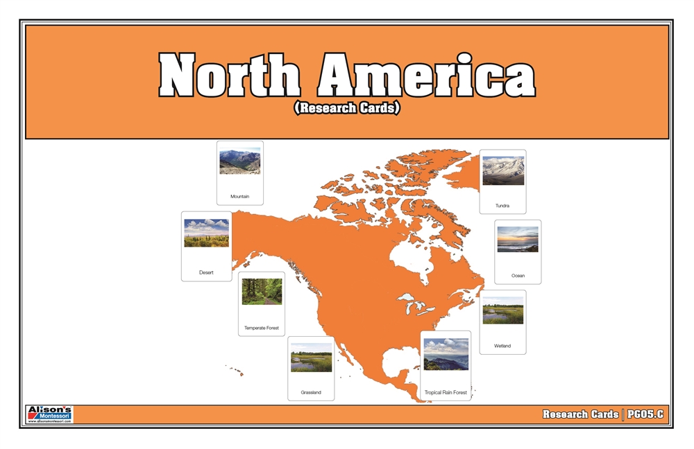 Biomes of North America Puzzle Map Research Cards 