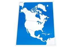 Montessori: Unlabeled Control Chart for Map of North America (Premium Quality)