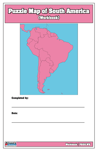 Puzzle Map of South America Workbook (Printed)