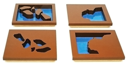Wooden Land and Water Form Trays (Set #2) (Premium Quality)