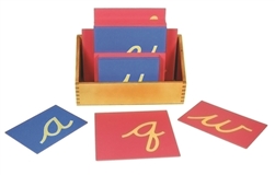 Montessori Language Materials: Lowercase Cursive Sandpaper Letters