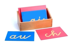 Montessori Language Materials: Sandpaper Double Letters: German Cursive (Premium Quality)