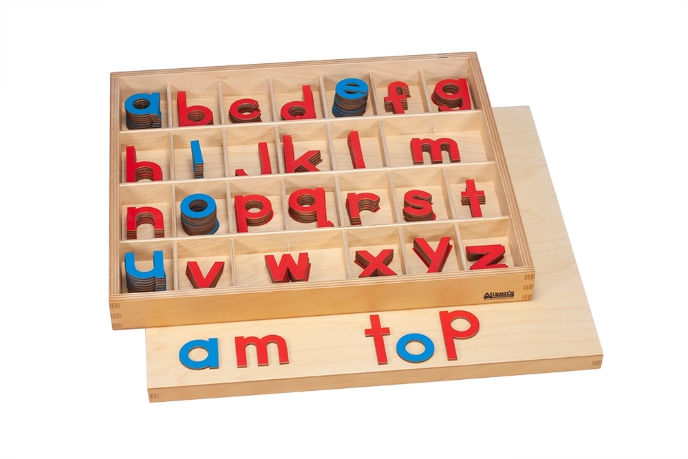  Small Movable Alphabets (Red with Blue Vowels) 