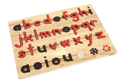 Small Movable Alphabets: Red with black vowels, Print in Configured box