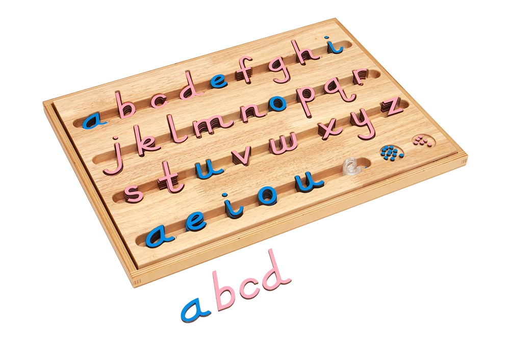 Montessori Materials: Small Movable Alphabet: D'Nealian - Pink and Blue ...