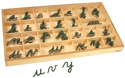 Small Movable Alphabets: Green - Cursive (Premium Quality)