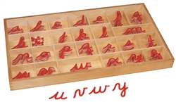 Small Red Cursive Movable Alphabet (Premium Quality)