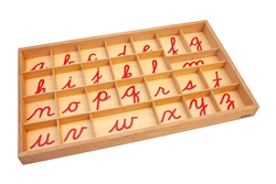 Box for Small Movable Alphabets: Red - Cursive (Premium Quality)