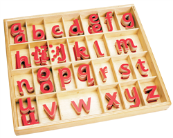 Lowercase Small Red Movable Alphabets:Sassoon-Print (Premium Quality)