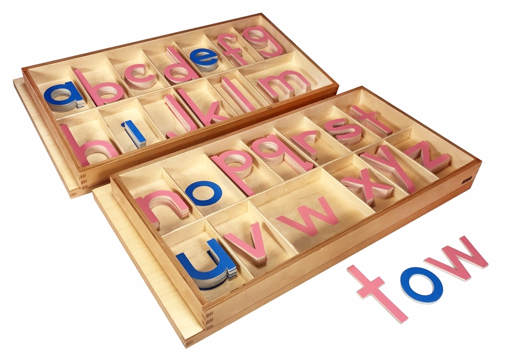 Large Movable Alphabet: Lowercase - Pink and light Blue