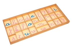 Box for Large Movable Alphabets: Cursive French (Premium Quality)