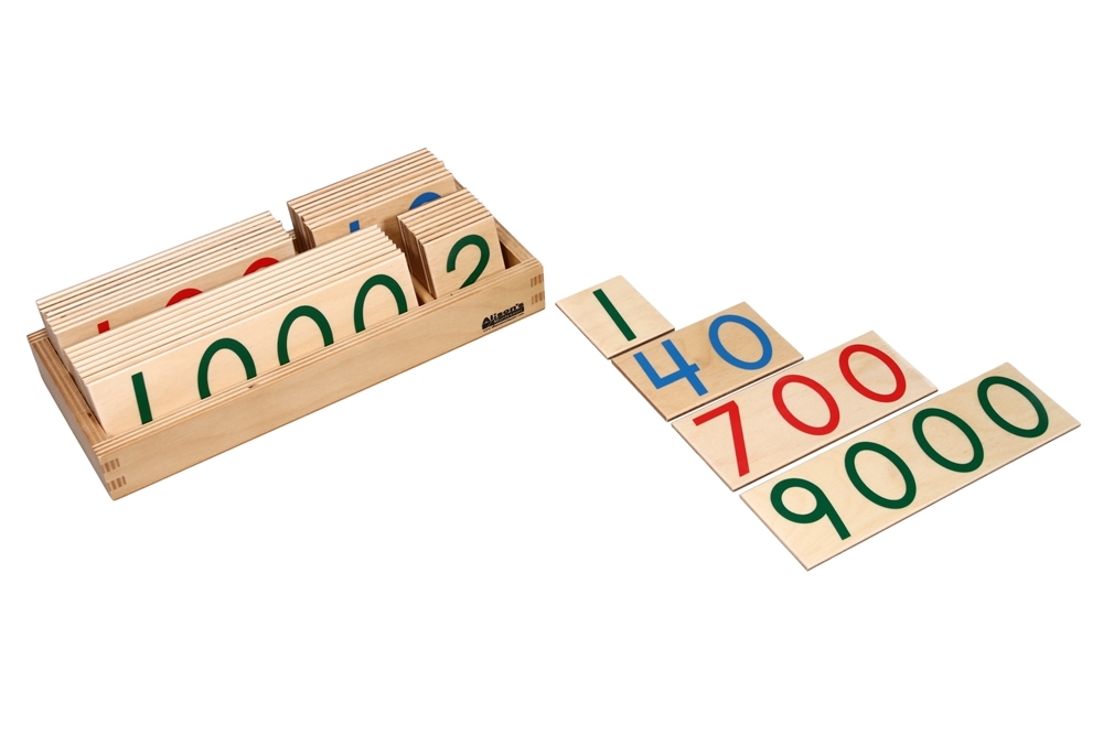Large Wooden Number Cards (1-9000) 
