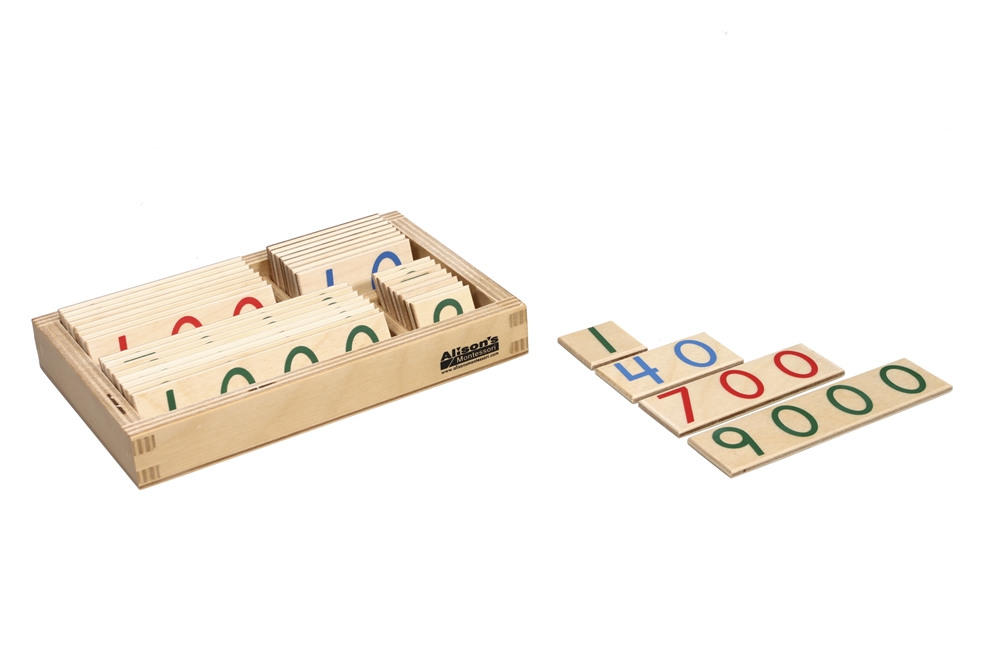  Small Wooden Number Cards (1-9000) 