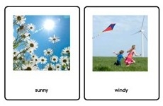 Weather Set 1 Plastic Cards for Ages 3-6