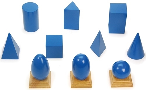 Ovoid Blue Geometric Solid NEW Montessori Sensorial material 