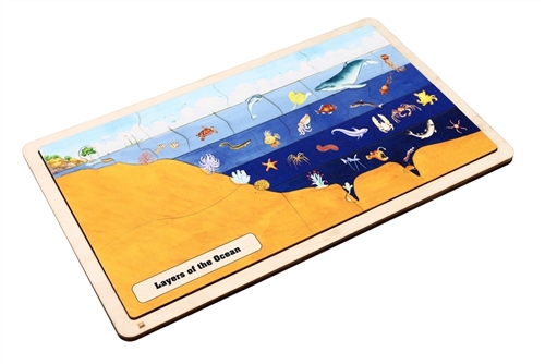 Layers of the Ocean Puzzle with Nomenclature Cards (3-6) (Printed)