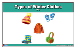 Types of Winter Clothes Nomenclature Cards  3-6 (Printed)