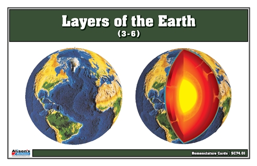 Layers of the Earth (3-6) Nomenclature Cards