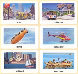 World Transportation Plastic Cards for Ages 3-6