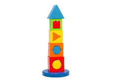 Colored Wooden Geometric Stacker