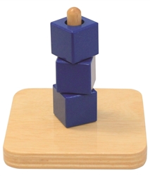 Cubes on a Vertical Dowel